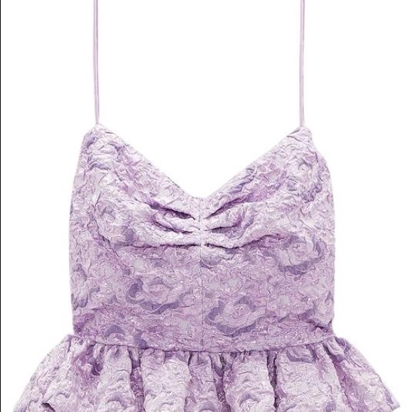 New Zara Strappy Peplum Lilac Purple Metallic Top - Picture 2 of 6